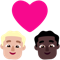 Couple with Heart- Man- Man- Medium-Light Skin Tone- Dark Skin Tone emoji on Microsoft
